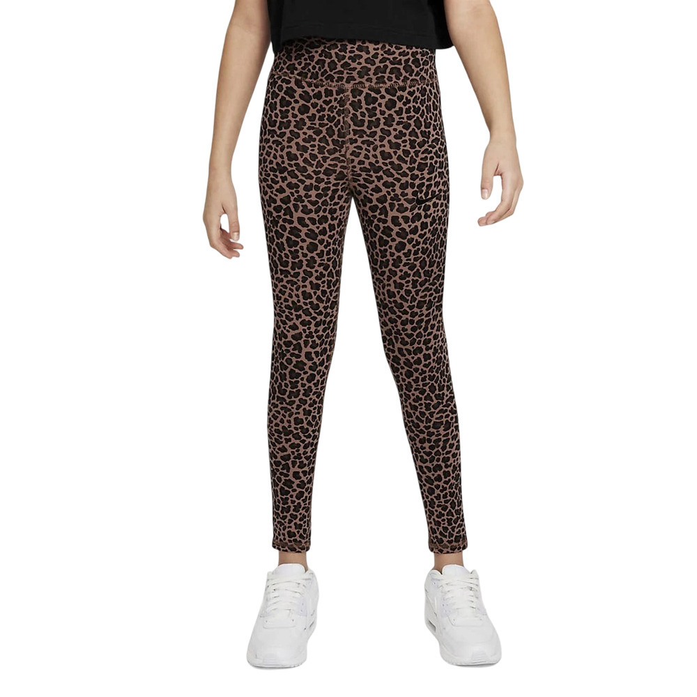 Nike Girls Sportswear Leopard Print Graphic Leggings XL Soft Stretch Full Length